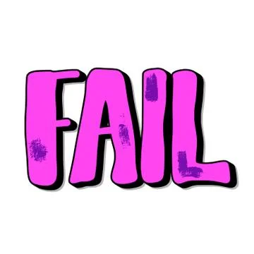 Fail text. Hand drawn word. Vector illustartion. Stock Illustration