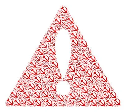 Fail Triangle Sign Collage of Sickle And Hammer Items 스톡 일러스트