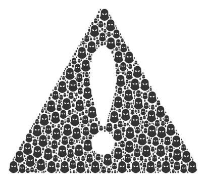 Fail Triangle Sign Collage of Terrorist Balaklava Items Stock Illustration