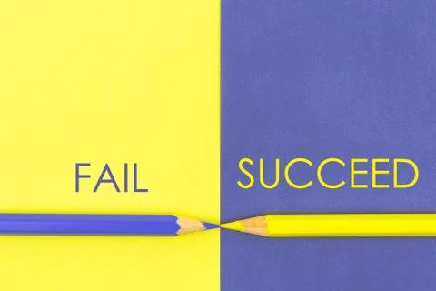 Fail versus Succeed contrast concept Stock Photos