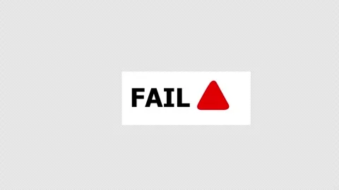 Fail Warning Sign Animation on White Background Vídeos de archivo 334986599