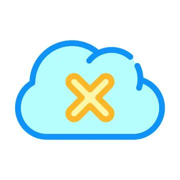 Failed access cloud storage color icon vector illustration Stockillustratie