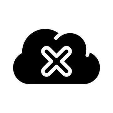 Failed access cloud storage glyph icon vector illustration Stock Illustration