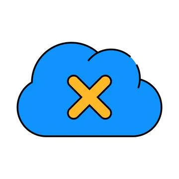 Failed access cloud storage icon color illustration Stock Illustration