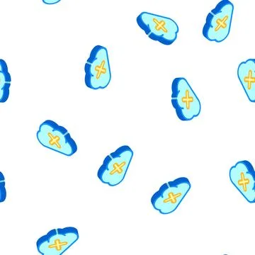 Failed access cloud storage isometric icon seamless pattern 스톡 일러스트