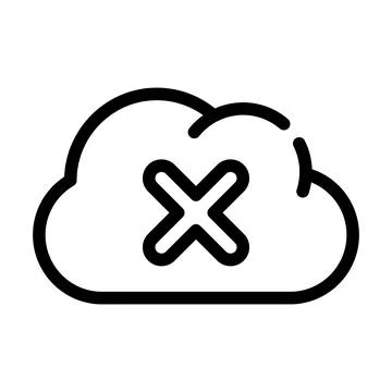 Failed access cloud storage line icon vector illustration Stock Illustration