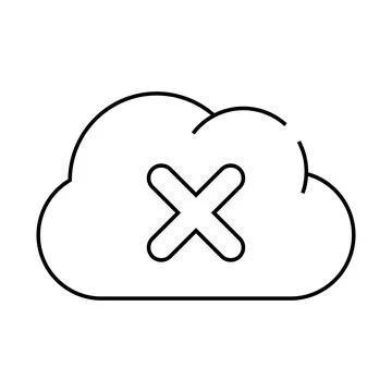 Failed access cloud storage line icon vector illustration 스톡 일러스트