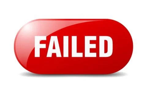 Failed button. failed sign. key. push button. Stock Illustration