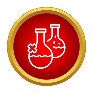 Failed chemical experiment icon representing research and development warning Illustration