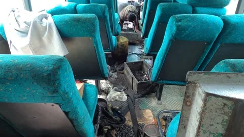 Failed Damaged Engine Repair By Mechanic Inside The Bus Stock Footage 149820406