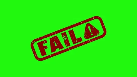 Failed design is red with a spotting effect and a green screen Stock Footage 300593934