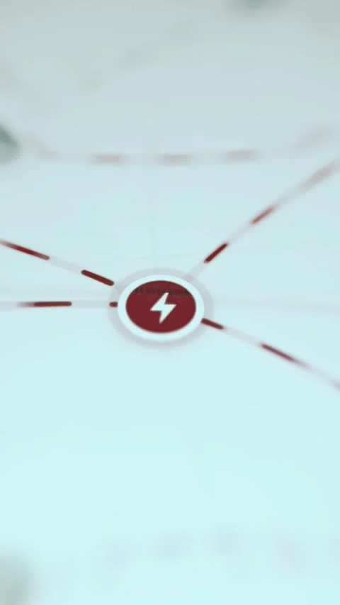 Failed Electrical Node on Network Map Video stock 338395489