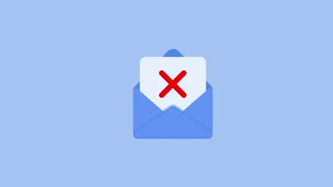 Failed email sending icon animation isolated on blue background Stock Footage 337363570