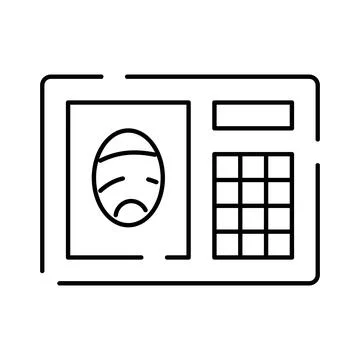 Failed facial recognition biometric authentication access control Stock Illustration