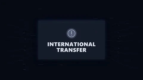 Failed international transfer digital error message Stock-Footage 347429003