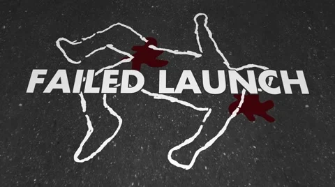Failed Launch Bad New Business Performance Chalk Outline Stock Footage 60690522