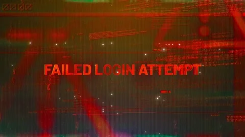 Failed Login Attempt Word on High Technology Futuristic Background Stock Footage 343552914