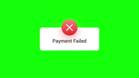 Failed notification popup Payment Failed on Green Screen. Stock Footage 342923847