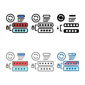 Failed password designs color icon vector sign Stock Illustration