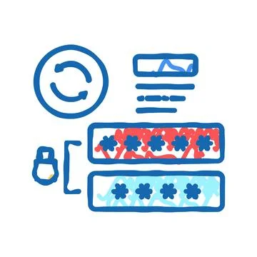 Failed password icon doodle illustration sign Stock Illustration