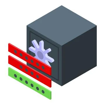 Failed password icon, isometric style Illustrazione stock