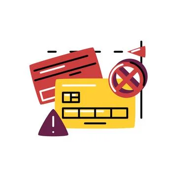 Failed payment. Vector icon in bold line style Stock Illustration