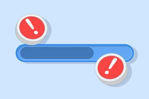 Failed process concept. unsuccessful and error. Illustrazione stock