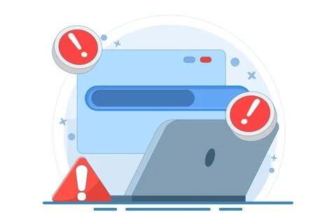 Failed process concept. unsuccessful and error. Stock Illustration