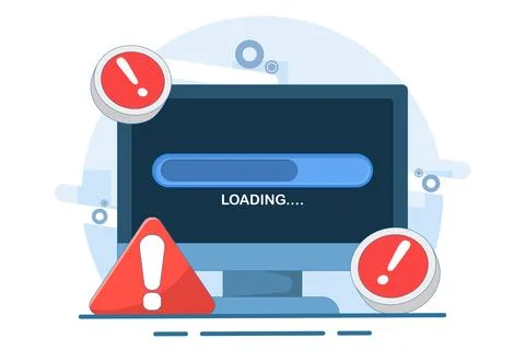 Failed process concept. unsuccessful and error. Stock Illustration