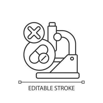 Failed research linear icon Stock Illustration