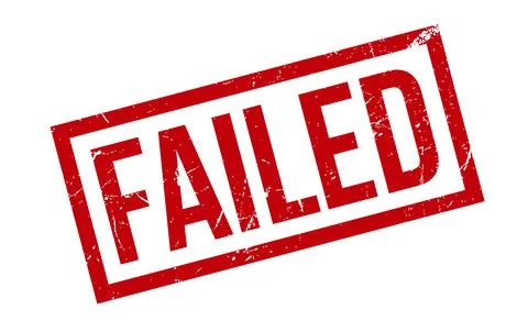 Failed Rubber Stamp. Red Failed Rubber Grunge Stamp Seal Vector Illustratio.. Stock Illustration