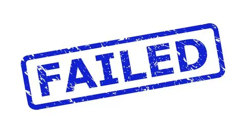 FAILED Seal with Distress Surface and Rounded Rectangle Frame 库存插图