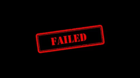 Failed Signed with Red Ink Stamp on Black, White, Green and Alpha Channel. Stock Footage 116418032
