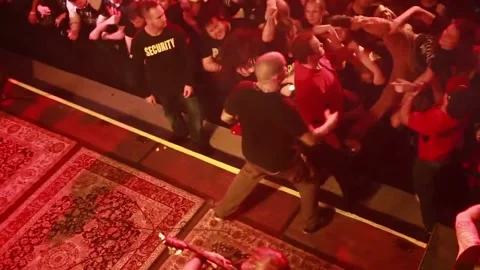Failed stage dive at heavy metal concert in Canada Stock Footage 273016340