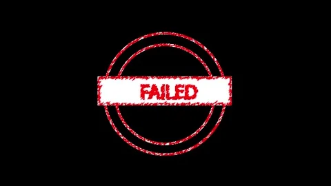 Failed stamp animation with red ink glow. Failed stamp digital rejection sy.. Stock Footage 337022698