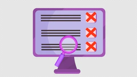 Failed task completion and review icon. Wrong checkmark on rejected digital task Video stock 310131187