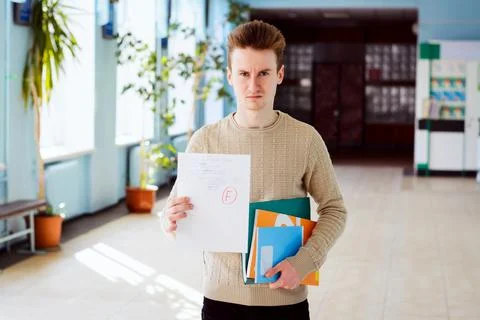 Failed test or exam and angry student Stock Photos
