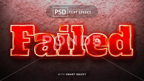 Failed text - editable neon font effects Modello PSD