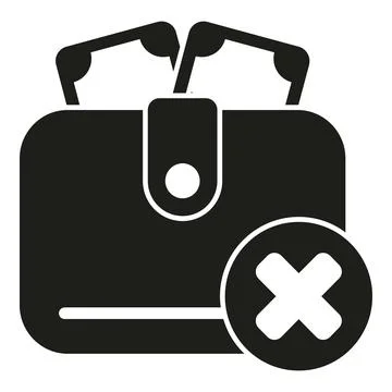 Failed wallet icon simple vector. Error card Illustrazione stock