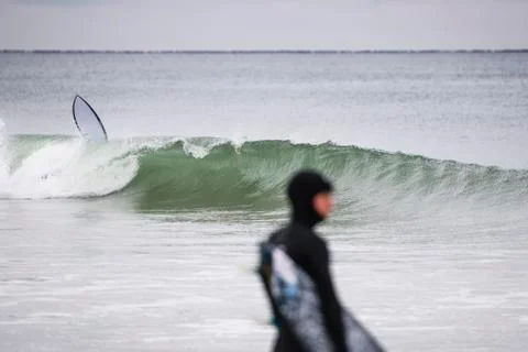 Failed wave on a winter day Stock Photos