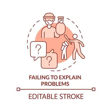 Failing to explain problems red concept icon Illustrazione stock