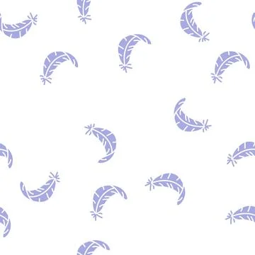 Failing feather soft fluffy glyph seamless pattern Stock Illustration