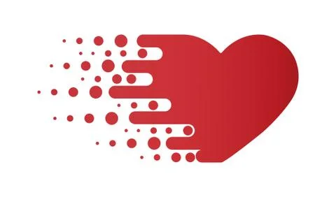 A failing heart, a simple flat image Stock Illustration