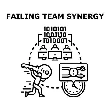 Failing team synergy concept with missing solution 스톡 일러스트