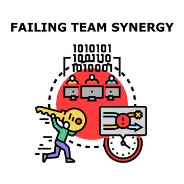 Failing team synergy concept with missing solution Stock Illustration