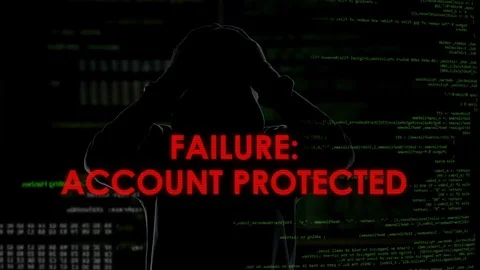 Failure, account protected, unsuccessful hacking attempt to steal personal data Stock Footage 84522337