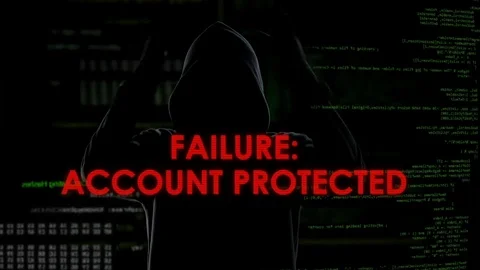 Failure, account protected, unsuccessful hacking attempt to steal personal data Stock Footage 84533603
