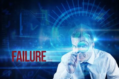 Failure against blue technology interface with dial Stock Illustration