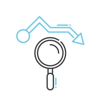 Failure analysis line icon, outline symbol, vector illustration, concept sign 스톡 일러스트