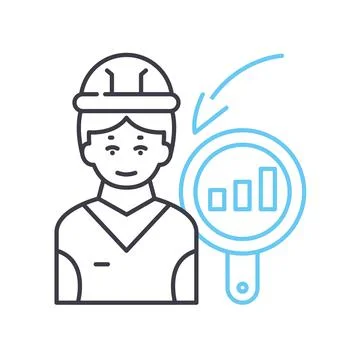 Failure analysis line icon, outline symbol, vector illustration, concept sign Illustrazione stock